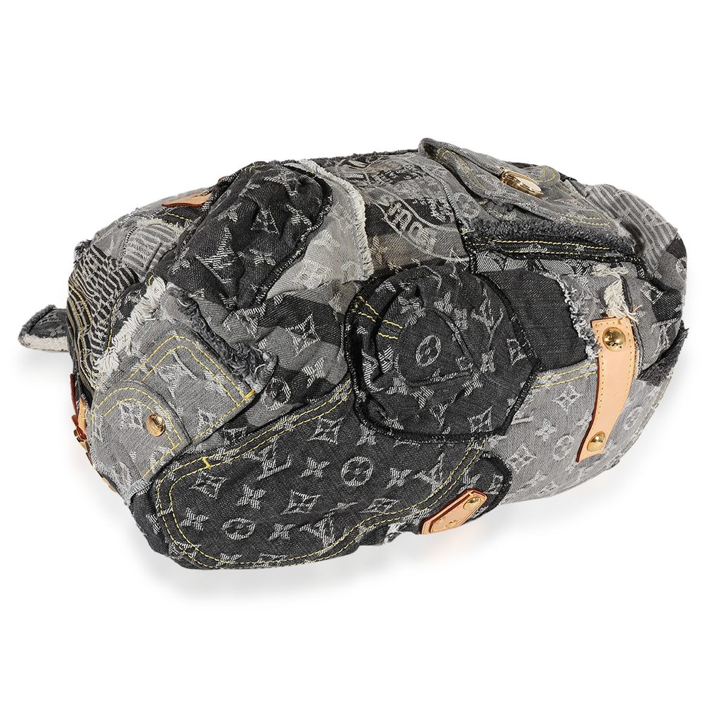 Louis Vuitton Gray Monogram Denim Patchwork Bowli… - image 4